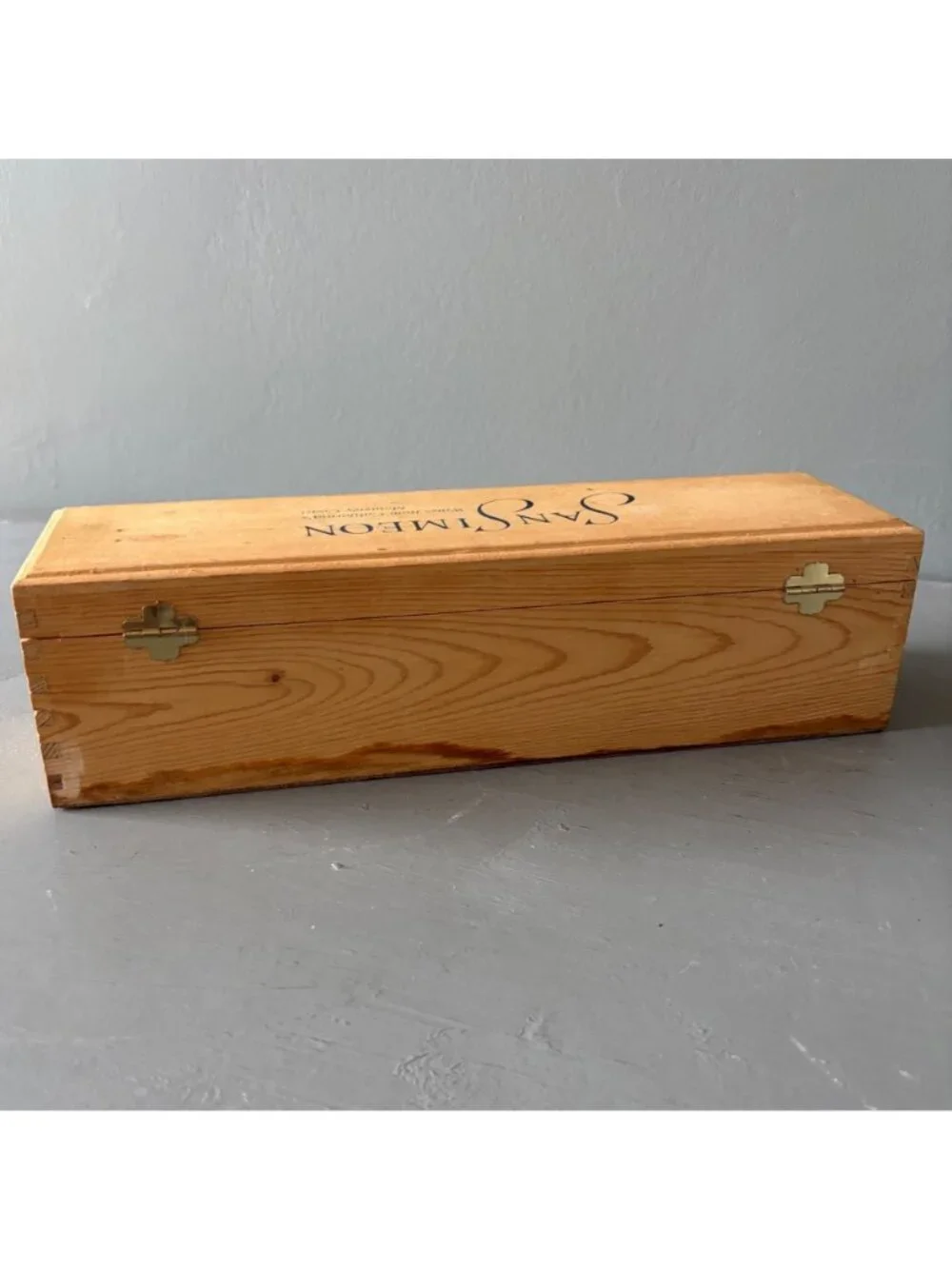 Vintage Wine Box San Simeon Monterey Coast California Wood Storage Crate Latched